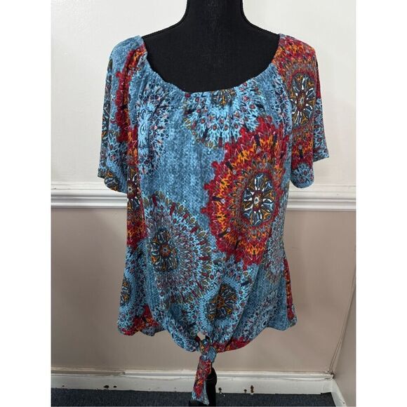 NWT Neineiwu Boho Blouse with Tie Front Size 2XL - Picture 1 of 5